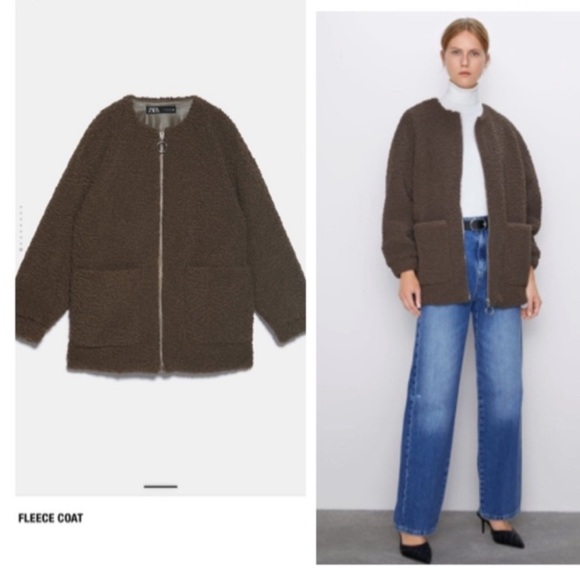 NWT Zara fleece/sherpa coat size M